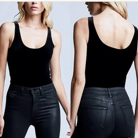 L’Agence Joelle velvet bodysuit, small - Picture 1 of 9